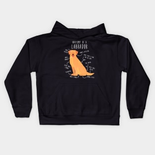 Yellow Labrador Retriever Dog Anatomy Kids Hoodie